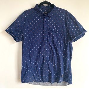 Men’s Japanese Flag button up casual summer shirt